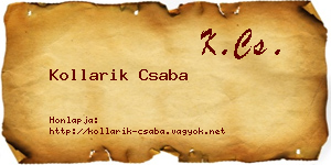 Kollarik Csaba névjegykártya