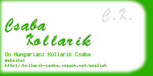 csaba kollarik business card